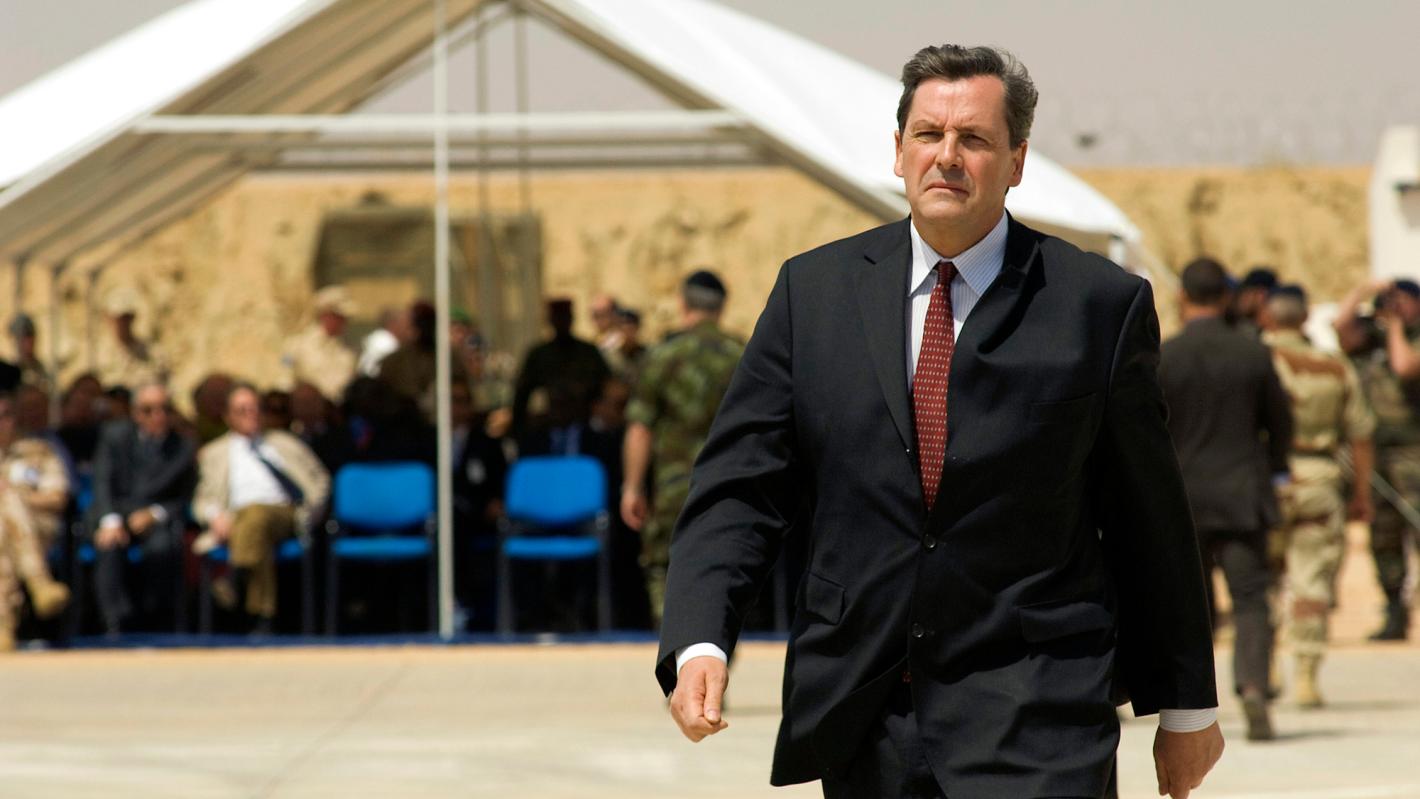 Alain Le Roy, Under-Secretary-General for Peacekeeping Operations, walks to the podium during a visit at the United Nations Mission in the Central African Republic and Chad.