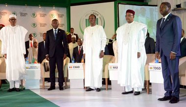 Presidents of Nigeria, Benin, Chad, Mali and Togo at the Second Regional Security Summit, 14 May 2016 in Abuja