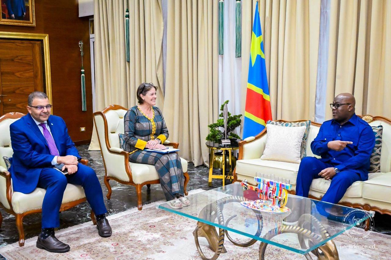 Le Président Tshisekedi reçoit la RSSG a.i. Vivian van de Perre à la Cité de l’Union africaine