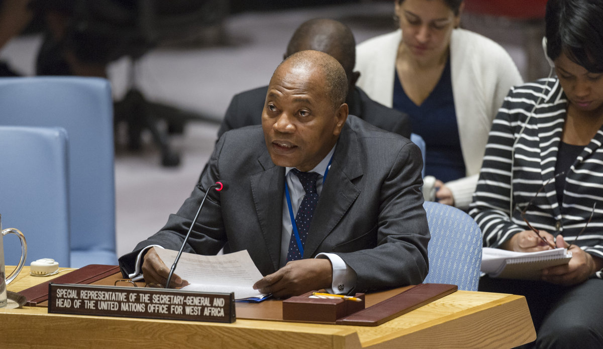 Mohammed Ibn Chambas, Special Representative of the Secretary-General and Head of the United Nations Office for West Africa and the Sahel (UNOWAS), briefs the Security Council.
