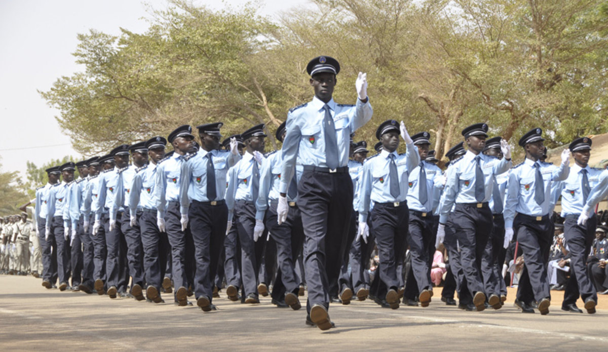 Officiers de police. Collège de la police à Ouagadougou, Burkina 26 Janvier 2012