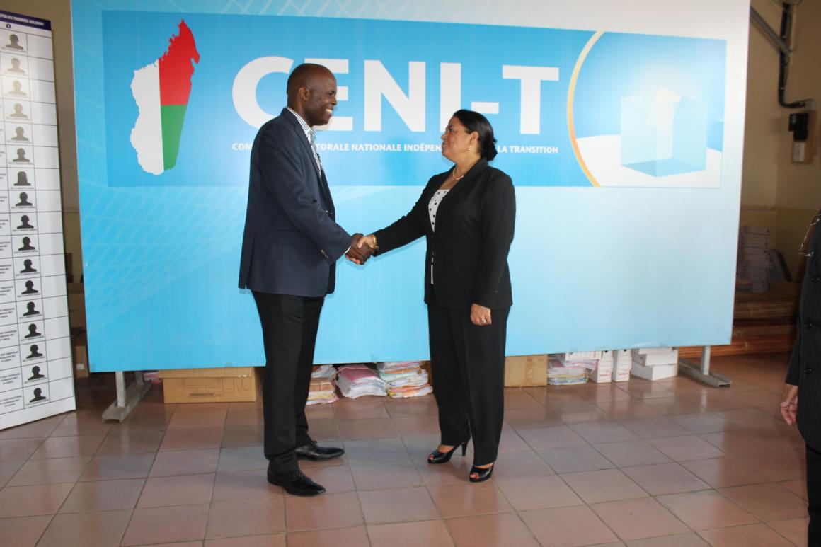 With Beatrice Atallah, President of the CENI-T of Madagascar, 5 January 2014